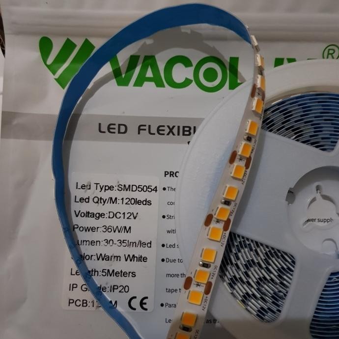 Produk Baru Vacolux Lampu LED Strip DC12V Mata Besar Rapat Warmwhite 600Led 5M