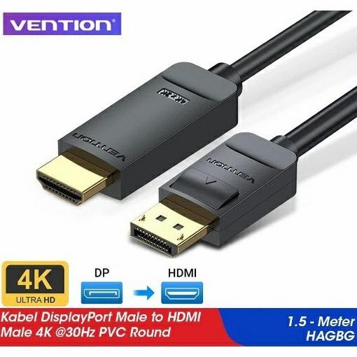 

Diskon! V ention Kabel DP Display Port to HDMI 4K30Hz 1080P 3M HAG