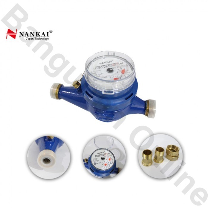 Meteran Air Kuningan NANKAI 1/2" inch SNI Water Meter Brass PAM PDAM