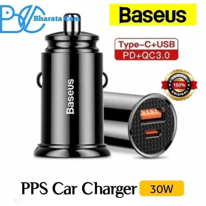 

Diskon! CAR CHARGER BASEUS 30W TYPE-C PD+USB QUICK CHARGE 3.0