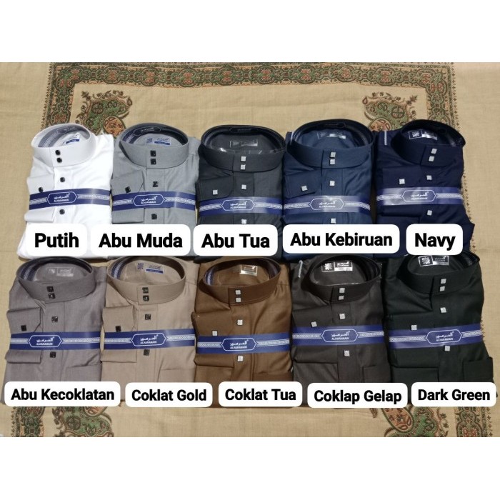 Terlaris Jubah Pria Al Haramain Woll Original Premium Lengan Panjang Manset 07  - Putih, REMAJA 46