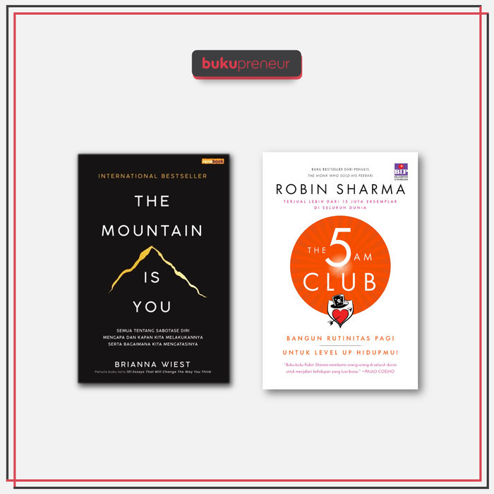 

Paket 2 Buku The Mountain Is You + The 5 AM Club