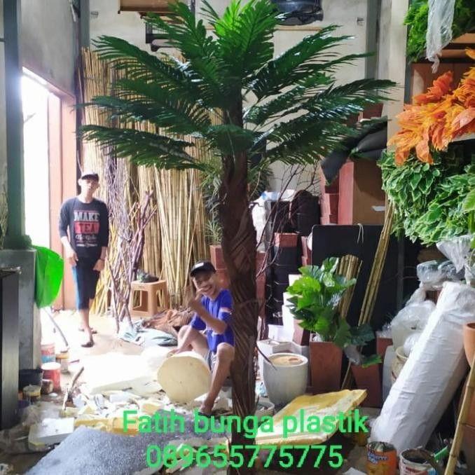 Pohon Palem Artificial/Pohon Kurma/Pohon Plastik/Bunga Plastik/2 Meter Terbaru