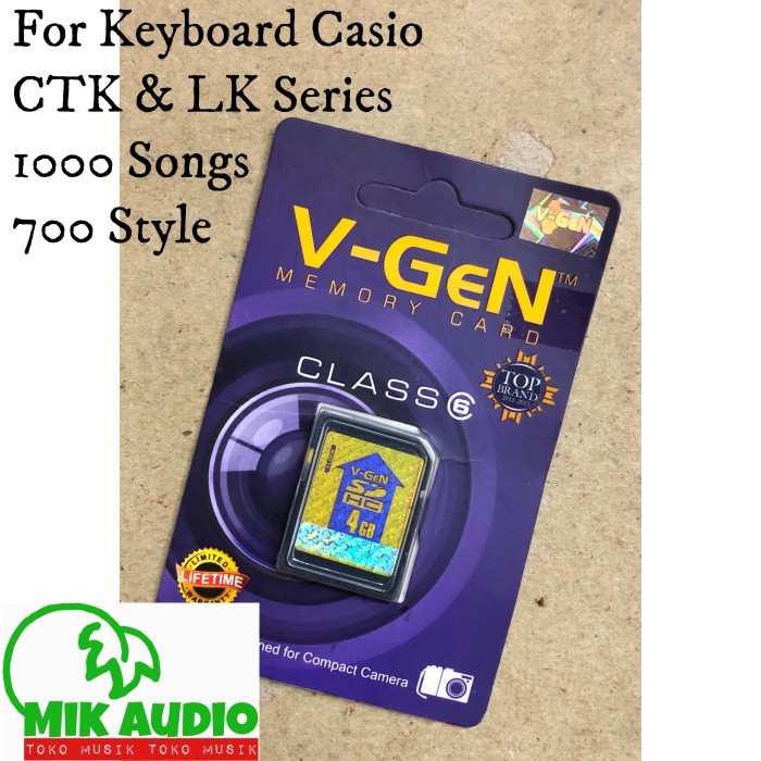 HARGA DISC - SD Card Keyboard Casio isi Song & Style 4GB