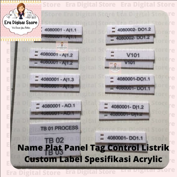 

Paket Name Plat Panel Tag Control Listrik Custom Label