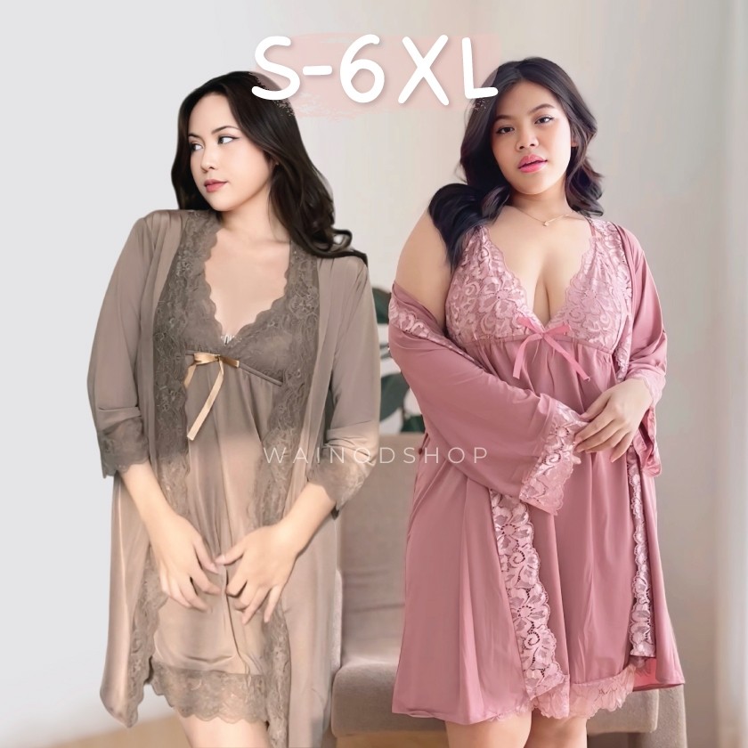 Lingerie NATALIE S-6XL sexy lingerie dress & kimono - WAINODSHOP