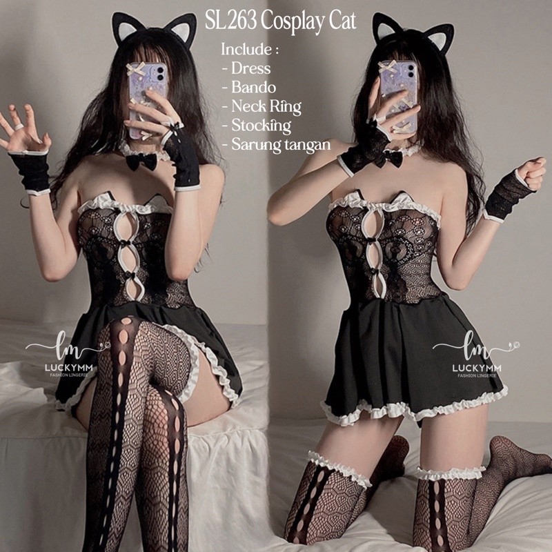 Lingerie Sexy Lingerie Cosplay cat baju sexy kostum kucing wanita / lingerie cosplay wanita 263