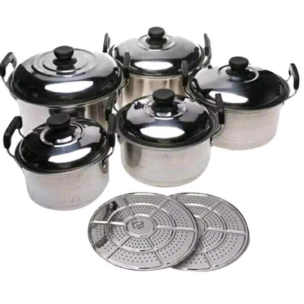 ARTL - PANCI SET 5 PCS + STEAMER Panci America High Pot 5 in 1 - Panci dan Steamer Panci Set Kingko 