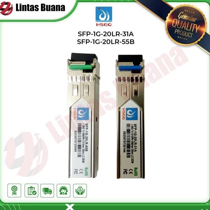 TERMURAH - HSGQ SFP 1G 20LR 31A / 55B 1,25G bidi LC 20km SM 1310-1550nm SFP