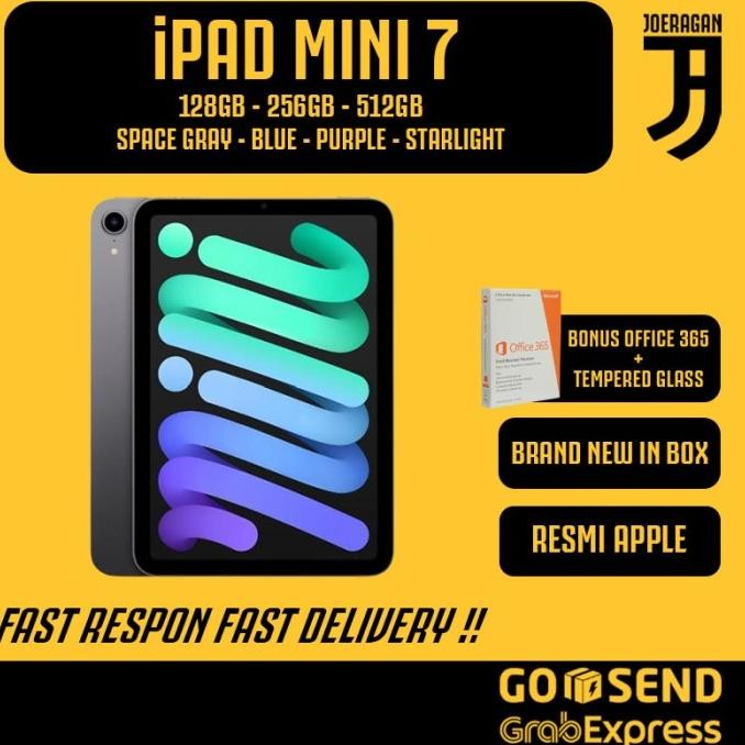

BLUE- APPLE IPAD MINI 7 2024 128GB 256GB 512GB SPACE GRAY BLUE PURPLE STARLIGHT GARANSI APPLE 1 TAHUN