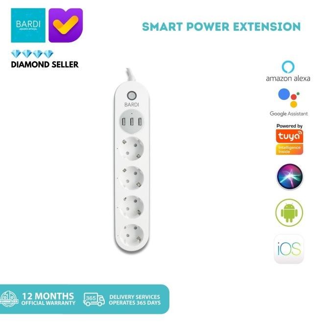 socket - BARDI Smart Power Strip Extension Steker Stop Kontak Socket Plug Wifi