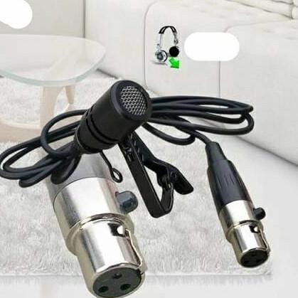 socket - Mic Jepit/Clip on kabel jack colokan kaki lubang pin 3 -- wrn hitam