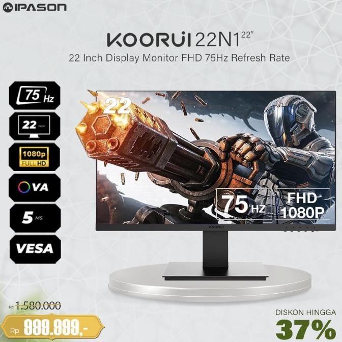 

BLUE- KOORUI 21.5-INCH DISPLAY 75HZ LOW BLUE LIGHT HOME OFFICE MONITOR 22N1