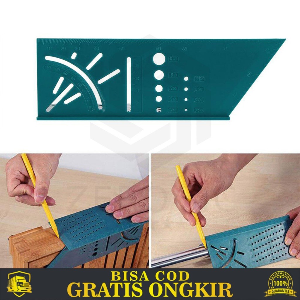 

PENGGARIS UKUR RULER SUDUT SIKU PENSIL PENGUKUR SERBAGUNA PLASTIK