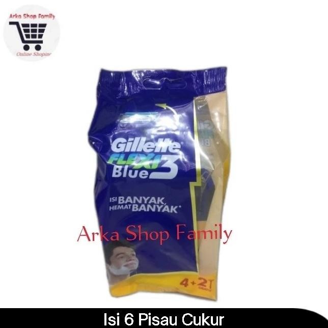 

BLUE- GILLETTE BLUE 3 FLEXI ISI 6 4+2 RAZOR PISAU CUKUR