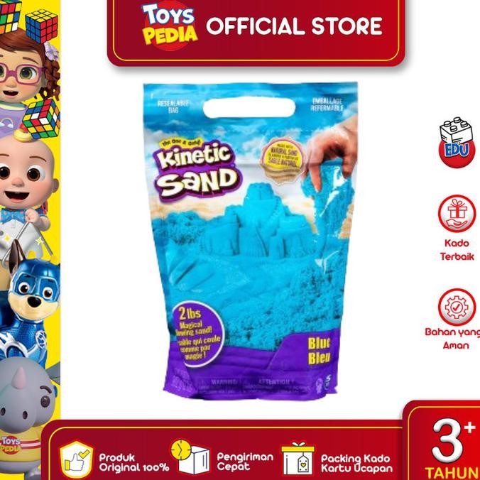 

BLUE- MAINAN EDUKASI KINETIC SAND 2LB COLOUR BAG BLUE BLEU