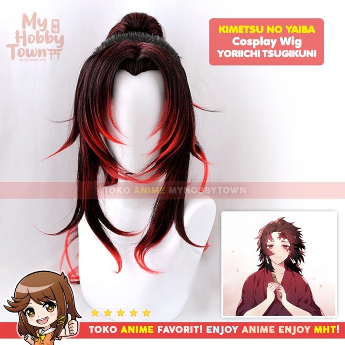 Wig Cosplay Anime Kimetsu no Yaiba Demon Slayer : Yoriichi Tsugikuni