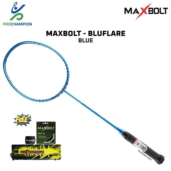 

BLUE- NEW RAKET BADMINTON ORIGINAL MAXBOLT BLUFLARE BLUE FLARE