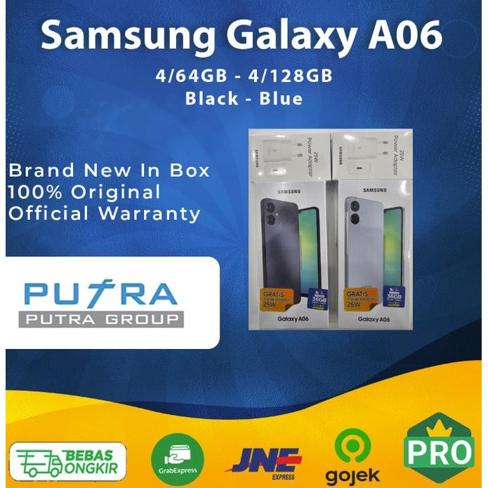 

BLUE- (RESMI) SAMSUNG GALAXY A06 4/64GB 4/128GB BLACK BLUE