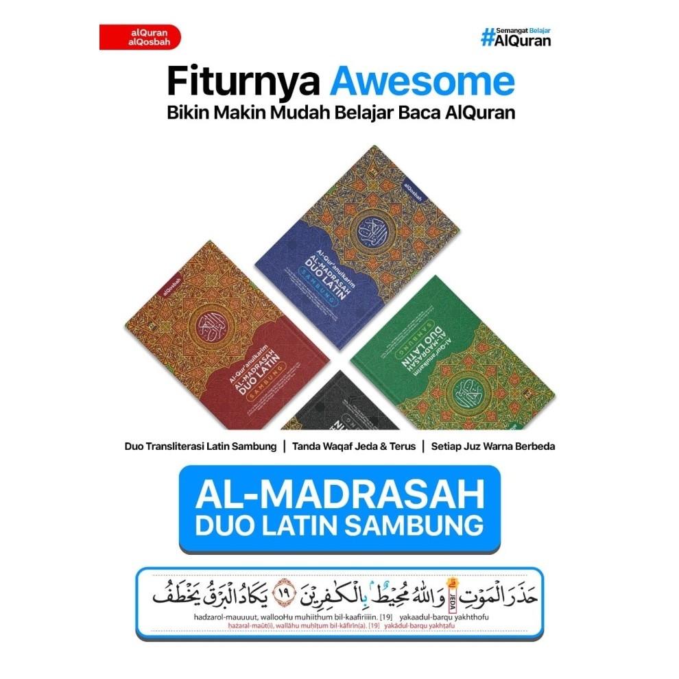 AL-QUR AN LANSIA MURAH DUO LATIN (ALQOSBAH) UKURAN A4