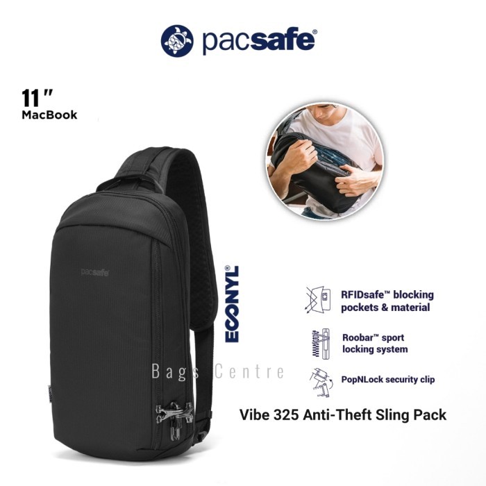Pacsafe Vibe 325 Anti Theft Sling Pack RFID - Black