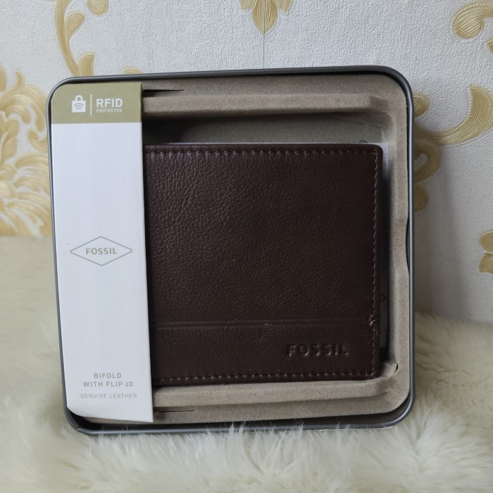 dompet fossil brooks bifold brown