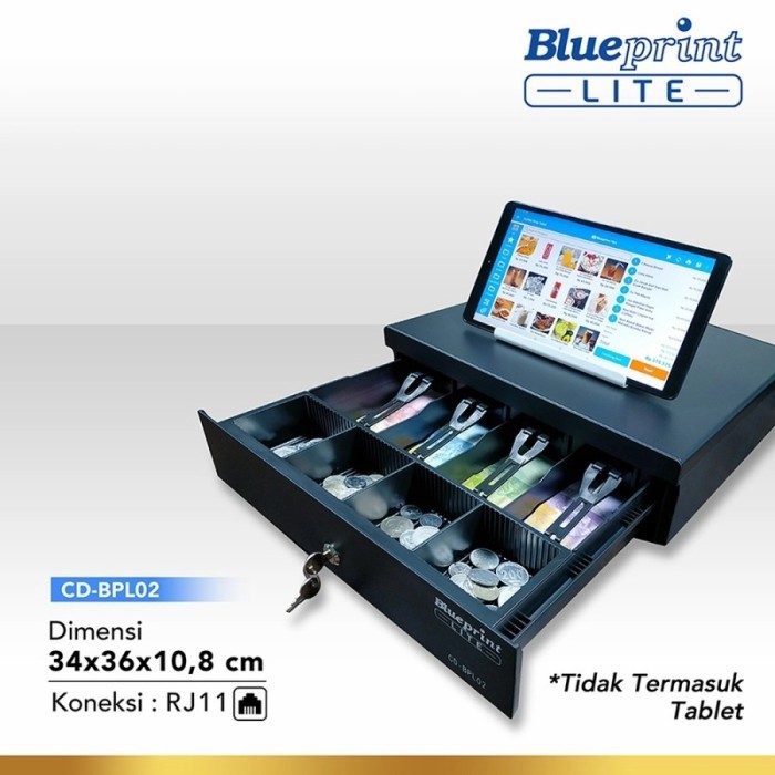 

HARGA DISC - Blueprint Lite Cash Drawer 340x360x90/98mm CD-BPL02 LACI KASIR