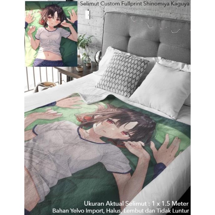 Selimut Custom Fullprint Anime Manga Waifu Shinomiya Kaguya