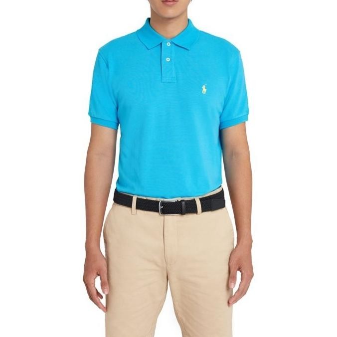 

BLUE- POLO 91 SHIRT CUSTOM FIT 100% COTTON - AQUA BLUE
