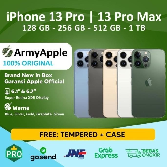 BLUE- IBOX RESMI IPHONE 13 PRO MAX 128GB 256GB 512GB 1TB BLUE GRAPHITE GOLD