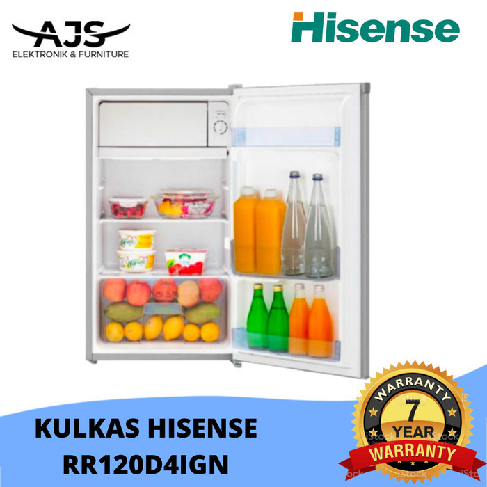 HISENSE KULKAS 1 PINTU 90 LITER RR120D4IGN SILVER