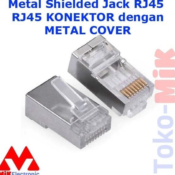 Baru Metal Shielded Jack RJ 45 RJ45 KONEKTOR dengan METAL COVER tokmi99 Berkualitas