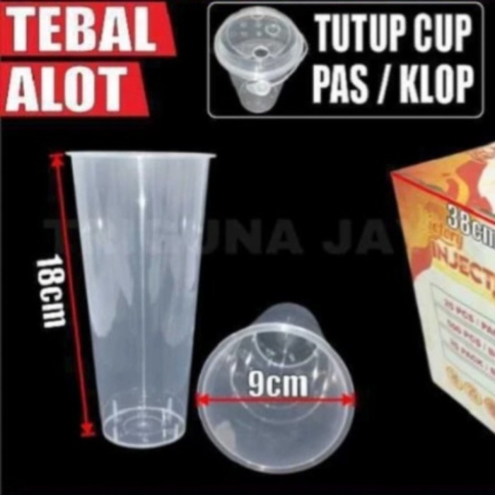 GELAS PLASTIK TEBAL CUP INJECTION INJEKSI 700ML 24OZ 24 OZ