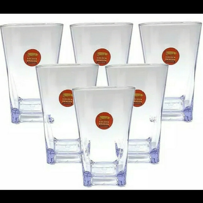 1 LUSIN GELAS MINUM CANTIK MELAMIN BENING GOLDEN DRAGON