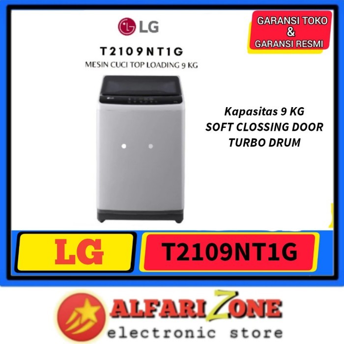 LG MESIN CUCI 9 KG LG T2109NT1G MESIN CUCI 1 TABUNG 9KG LG T2109