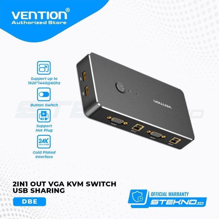 Vention KVM Switch VGA USB Printer Sharing Keyboard Mouse PC