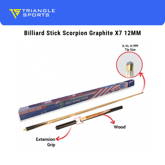 BILLIARD STICK SCORPION GRAPHITE X7 12MM BILLIARD STICK BILLIARD