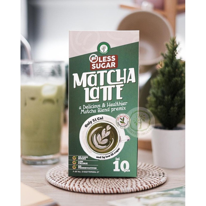 

LESS SUGAR MATCHA LATTE BOX - MATCHA BLEND PREMIX ISI 10 SACHET