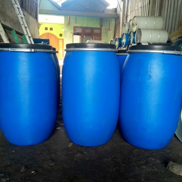 TONG PLASTIK KAP 200 L TUTUP LEBAR , DRUM