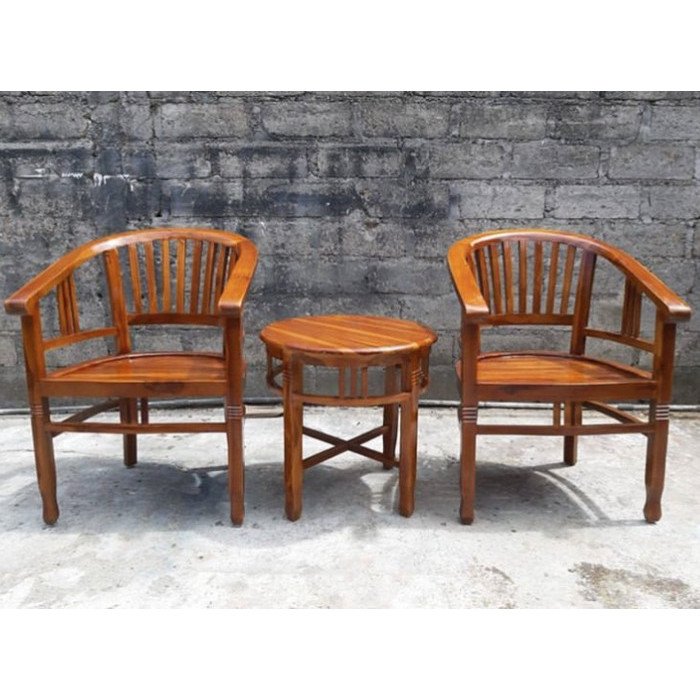 Meja Kursi Tamu Set Betawi Lenong Klasik Vintage - 2 Kursi Set Std