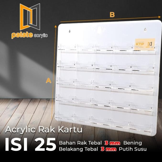 

TERLARIS - Rak Kartu KTP Isi 25 Bahan Acrylic Bening / Akrilik