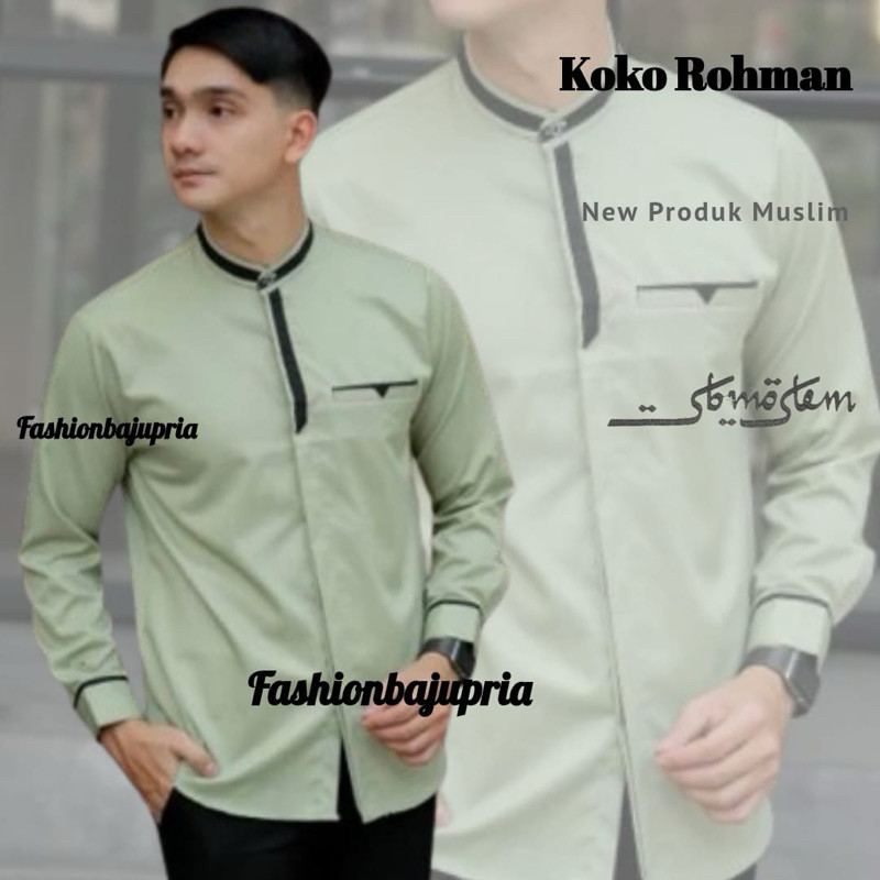 Baju Koko Terbaru 2025 Kmja Lebaran Laki2 Kondangan Hem Qoqo Remaja Slimfit Keren Kemeja Polos Cowok