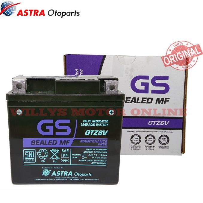 Aki Motor Gs Astra GTZ6V Vario 125 PCX Vario 150 Original / Accu Gtz6v