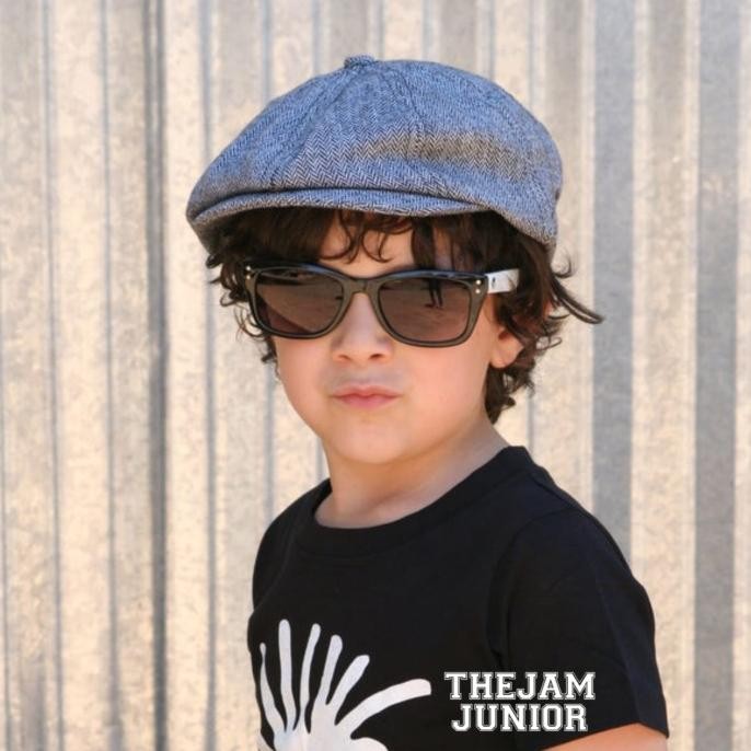 Thejam junior Topi anak Newsboy cap kids grey herrimgbone | topi seniman | Topi kdok HARA