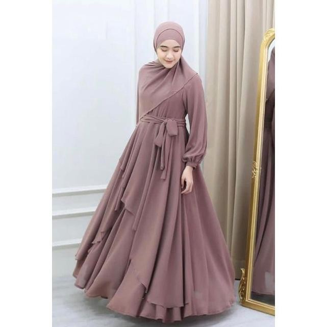 Populer Gamis Amora Dress Maxy Wanita Fashion 2024