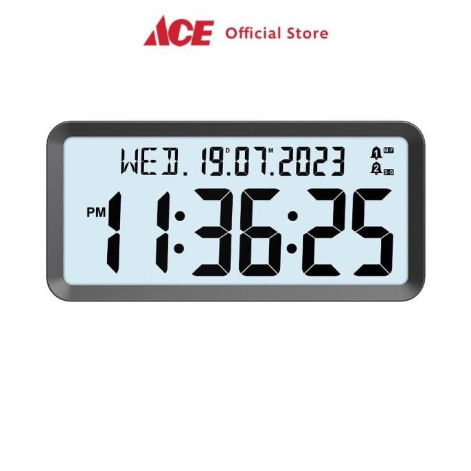 Ace Arthome Jam Dinding Lcd Digital 1354E - Abu-Abu Desk Clock Jam Digital Aesthetic Dekorasi Meja H
