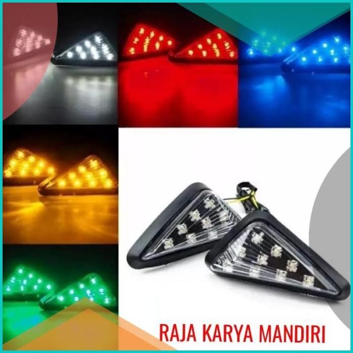 Sen Tempel Lampu Sein Tempel Segitiga LED Universal R15 V2 V3 Cbr150r