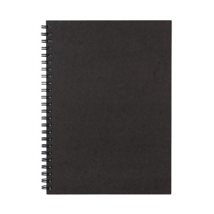 

Double Ring Note Plain 80 Sheet Muji || Buku Polos Dark Grey