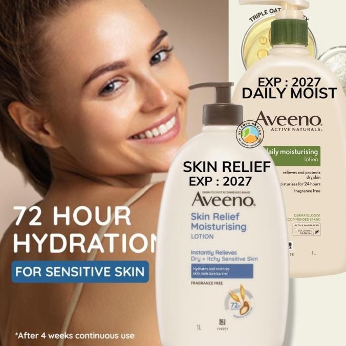TERLARIS - Aveeno Daily Moisturising Lotion SKIN RELIEF 1 Liter 1000ml