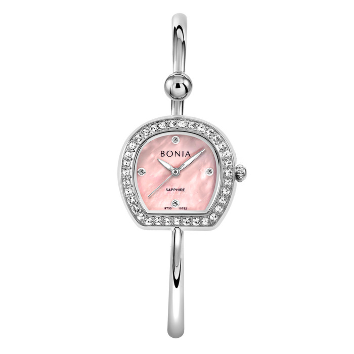 Jam Tangan Wanita Bonia Sonia Pink Dial Stainless Steel Analog B10792-2377S Original